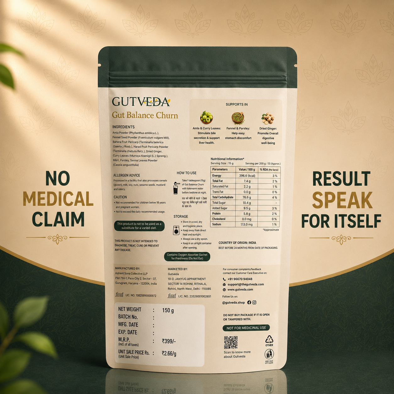 Gutveda Churn - A Trusted Formula for Gas, Heartburn, Digestion & Regular Bowel Cleansing
