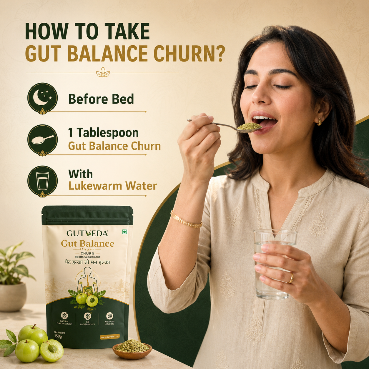 Gutveda Churn - A Trusted Formula for Gas, Heartburn, Digestion & Regular Bowel Cleansing