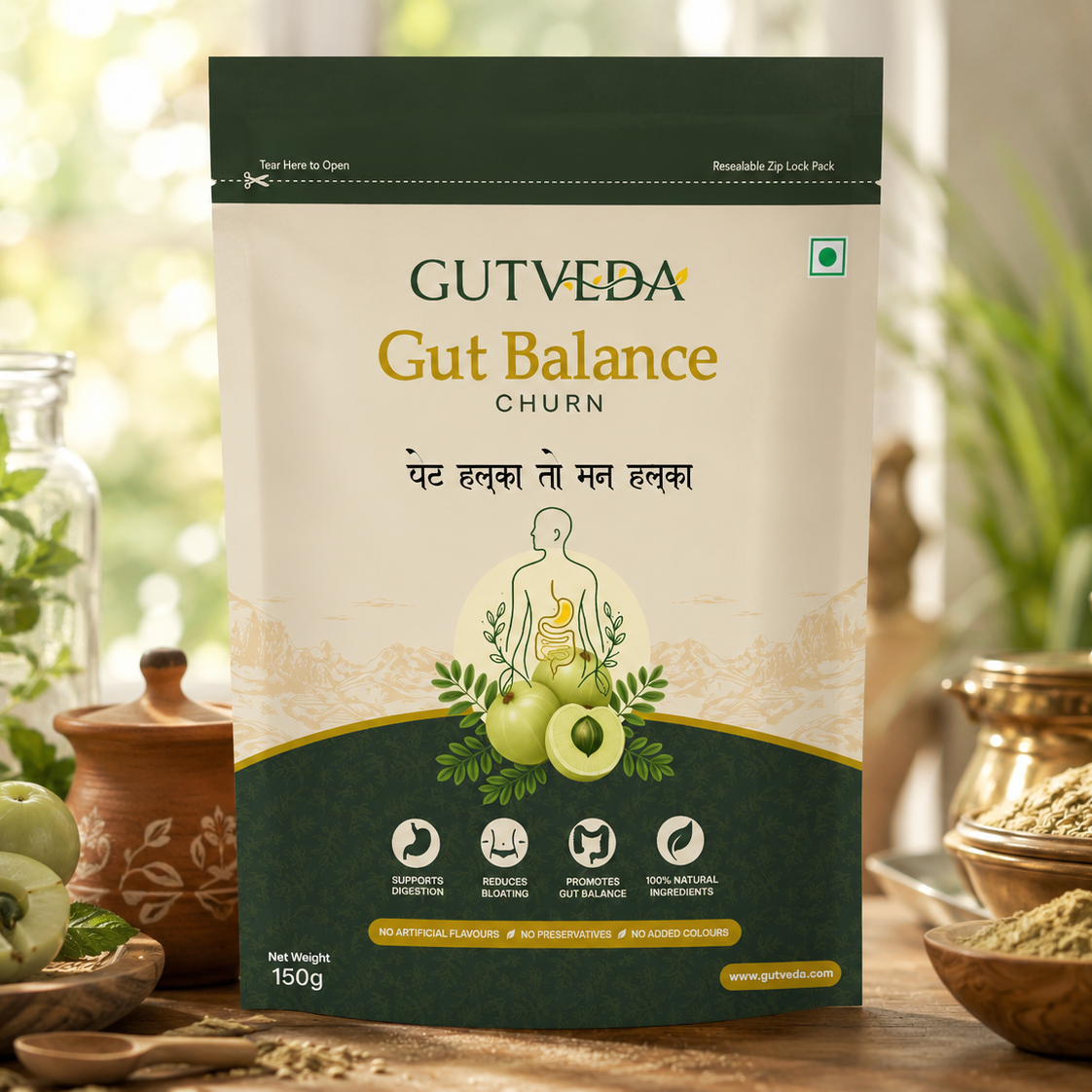 Gutveda Churn - A Trusted Formula for Gas, Heartburn, Digestion & Regular Bowel Cleansing